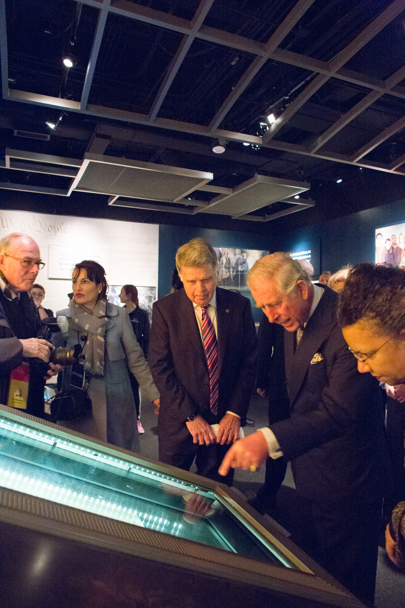 Prince Charles views the 1297 Magna Carta