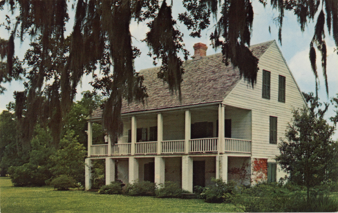 Acadian House postcard, front