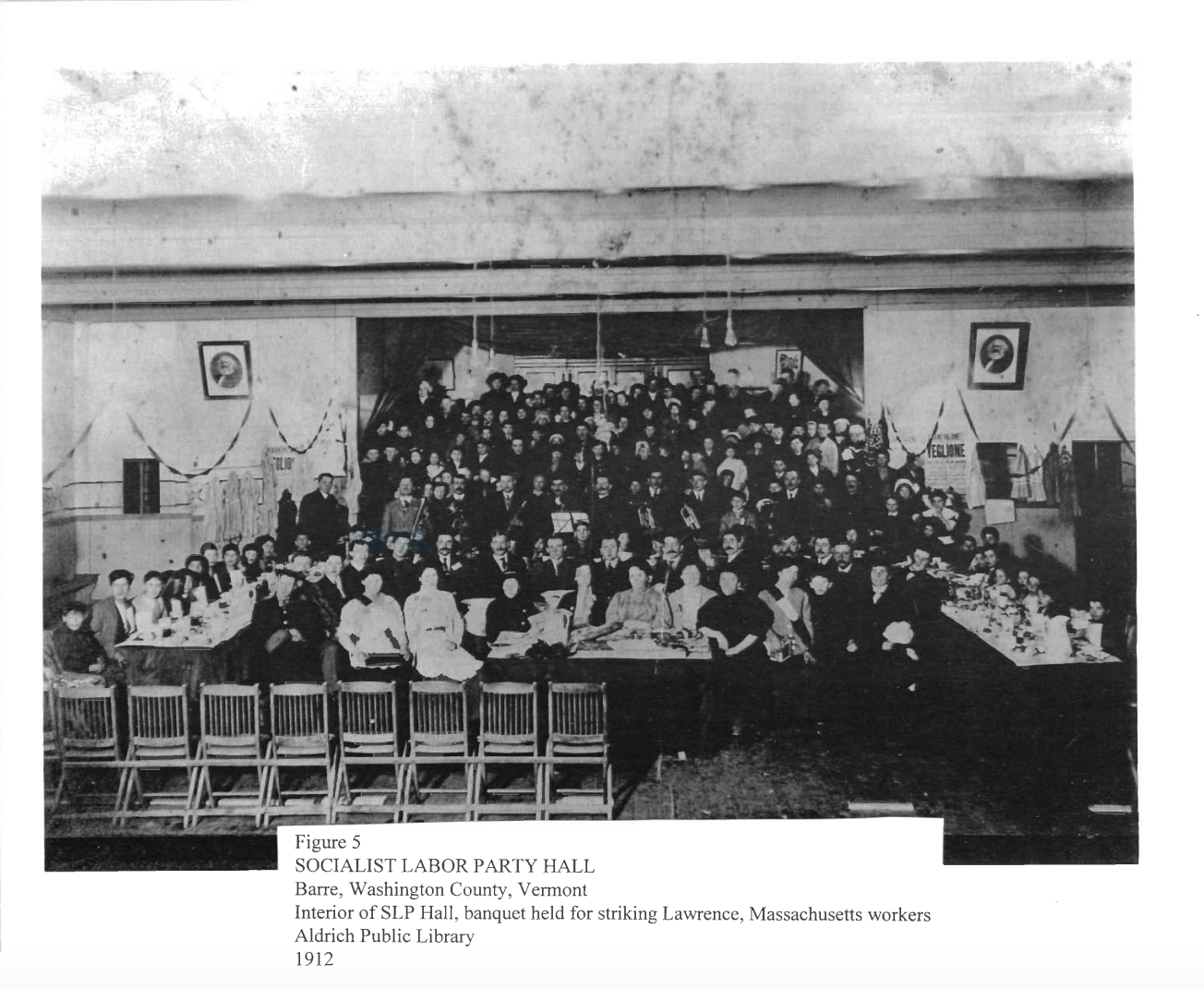 Socialist Labor Party Hall celebration for striking mill children in Lowell, MA