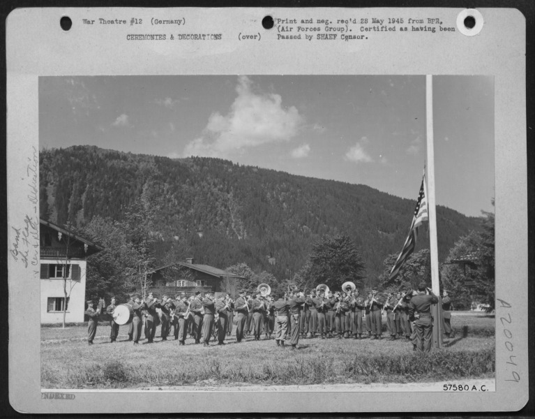 Berchtesgaden, Germany — The Stars And Strips Is Raised Over The Former Headquarters Of Field Marshal Keitel, Chief Of The German General Staff – National Archives Identifier: 204900879