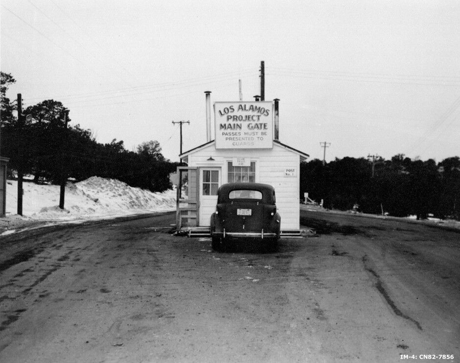 Los Alamos main gate - Source: Los Alamos Archives