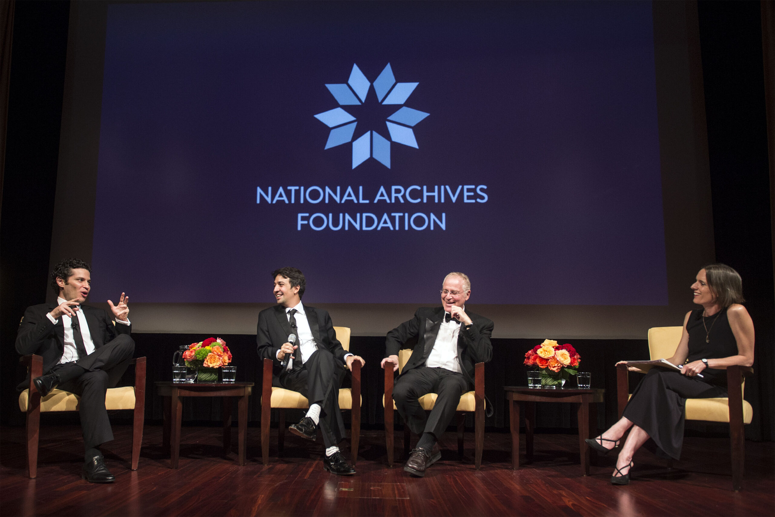 2016: Thomas Kail, Lin Manuel Miranda, and Ron Chernow in conversation with Rebecca Mead
